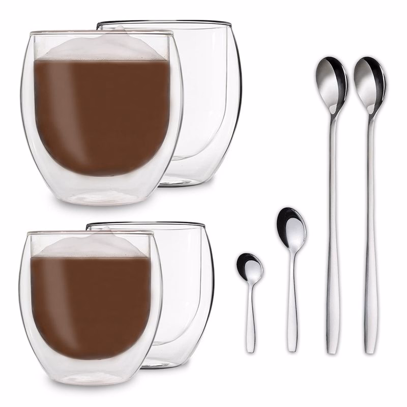 Feelino DUOS Jumbo, dvojstenný pohár, 2 x 310 a 410 ml, vrátane lyžičky