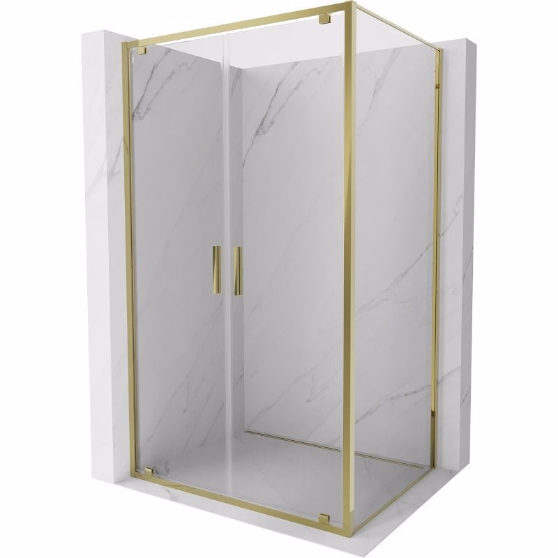 MEXEN/S - Exo sprchovací kút dvere krídlové 90 x 95, transparent, zlato 8182-090-095-50-00