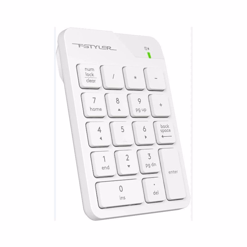 A4tech FSTYLER bezdrôtová numerická klávesnica, USB nano, biela