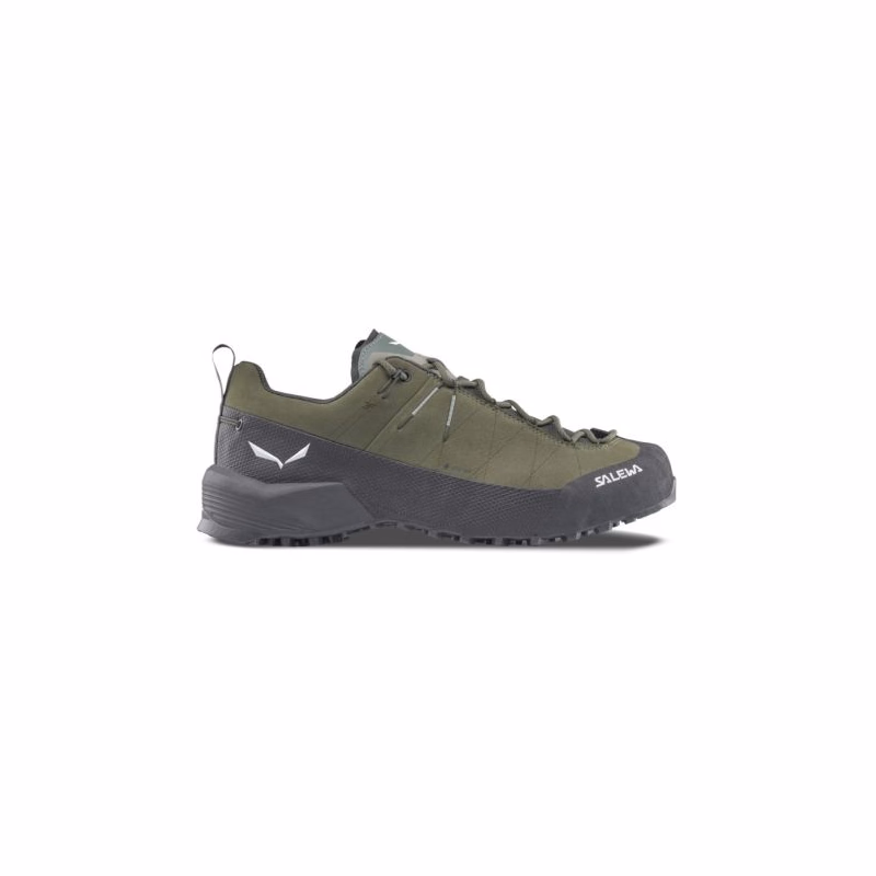 Pánska nízka turistická celokožená obuv SALEWA Wildfire Leather 2 GTX M faded green black