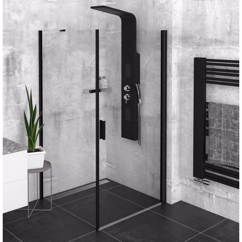 POLYSAN - ZOOM Black štvorcová sprchová zástena 900x900 L/P varianta ZL1290BZL3290B