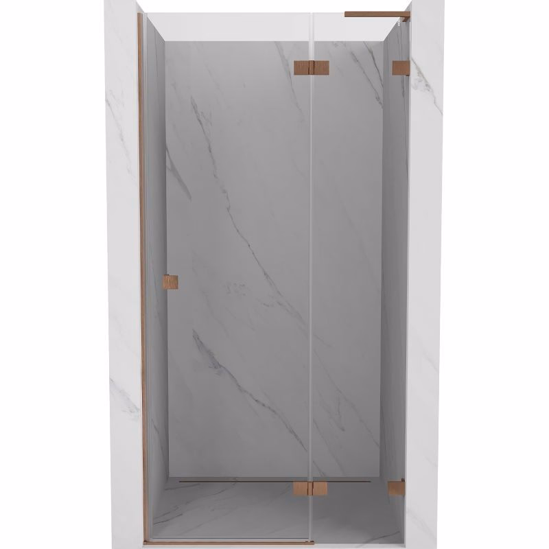 MEXEN/S - Lunar L sprchové dvere krídlové pravé 95, transparent, meď kartáčovaná 834L-095-000-65-00-P