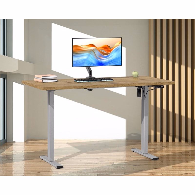 Výškovo nastaviteľný stôl E-Lona 110x50, medový dub