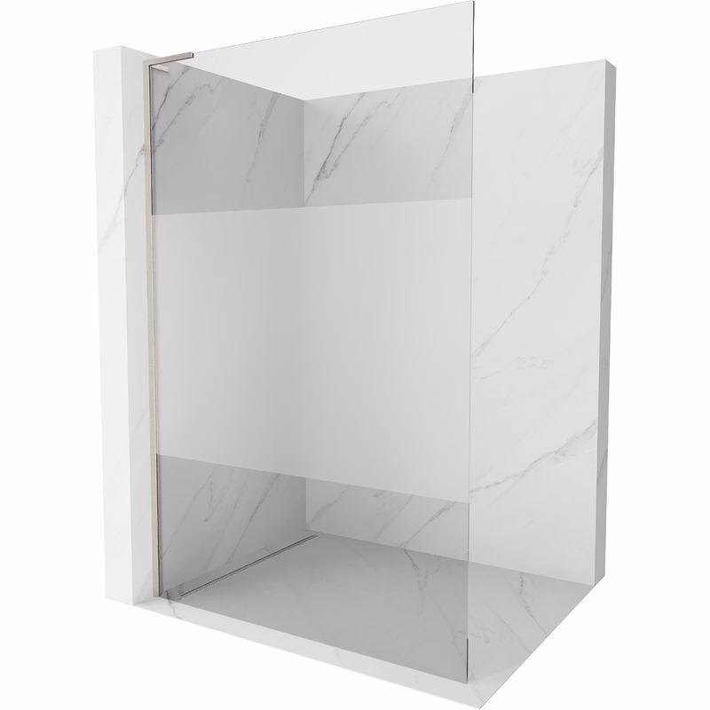 MEXEN/S - Kioto L Sprchová zástena WALK-IN 70 x 200, transparent/dekor, nikel kartáčovaná 800-070-103-97-35