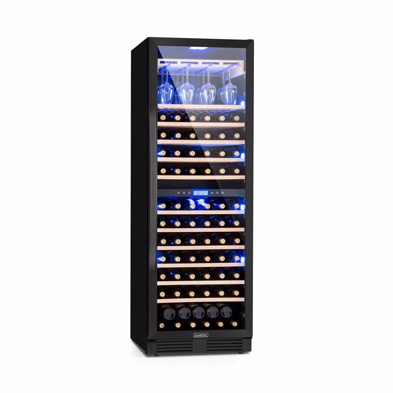Klarstein Vinovilla Onyx Grande Duo, vinotéka, 425 l, 162 fliaš, 3-farebné LED osvetlenie, čierna