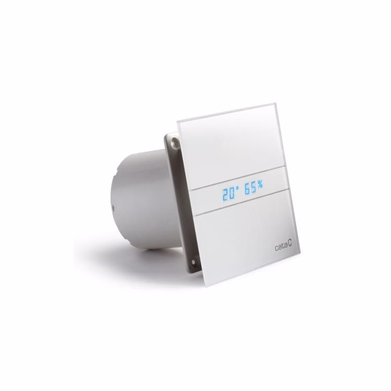 HOPA - Axiálne ventilátory na stenu či do stropu E100 GTH, HYGRO, s časovačom, sklo biele CATA00900200