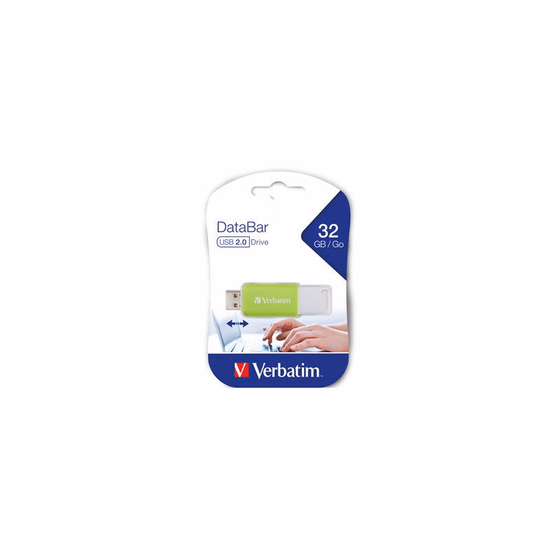 Verbatim USB flash disk, USB 2.0, 32GB, DataBar, zelený, 49454, pre archiváciu dať