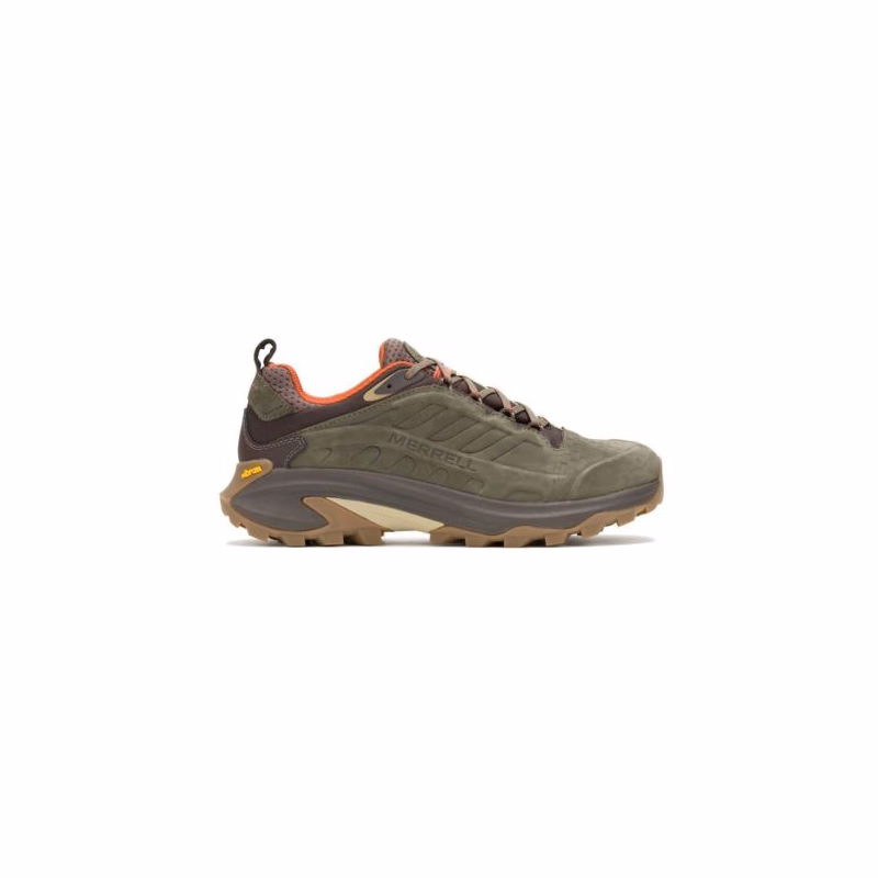 Pánska nízka turistická celokožená obuv MERRELL Moab Speed 2 LTR WP M olive