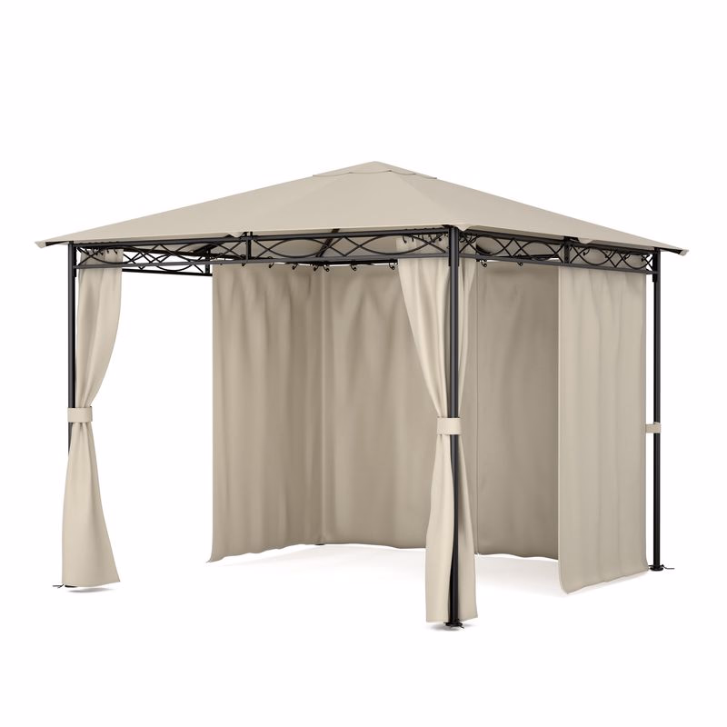 Blumfeldt Mondo, záhradný altánok, párty stan, 295 x 262 x 295, oceľ, polyester, béžový