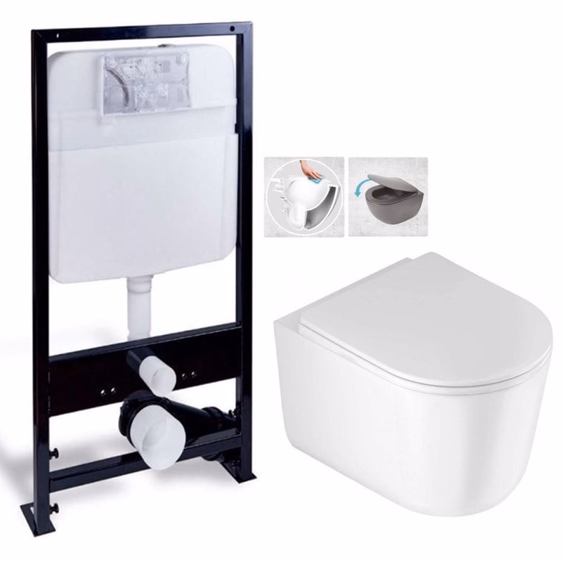 PRIM predstenový inštalačný systém bez tlačidla + WC DEANTE Jasmin so sedadlom RIMLESS /VÍROVÉ SPLACH/ PRIM_20/0026 X JA1