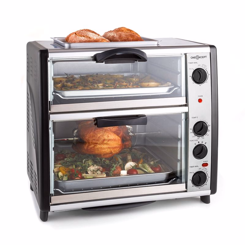 OneConcept All-You-Can-Eat, dvojitá minirúra s grilovaciou platňou, 42 l, 2350 W