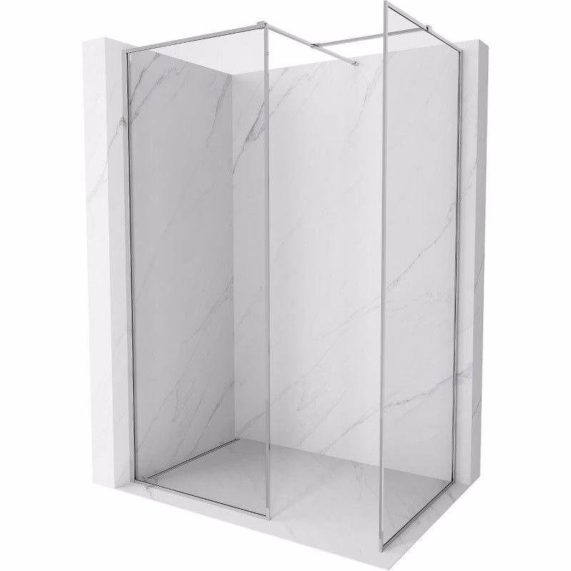 MEXEN/S - Kyoto-XF Sprchová zástena WALK-IN s rámom 90 x 90, transparent 10 mm, chróm 800-090-202-04-00-090-XF