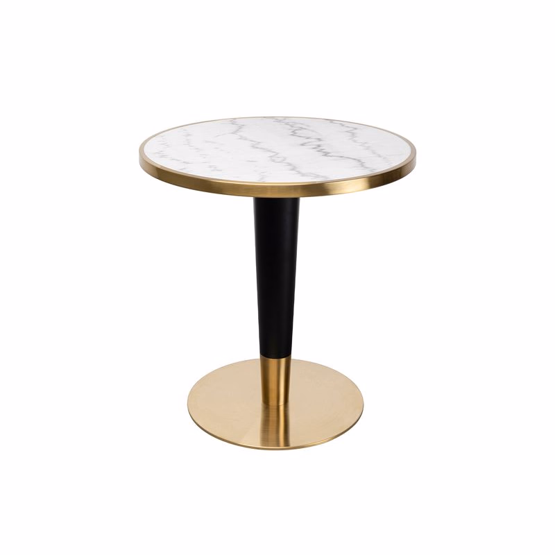 Amalia Bistro stolík bielo-zlatý Ø70 cm