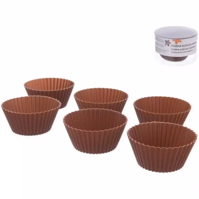 Forma silikónová na muffiny 6 ks hnedá