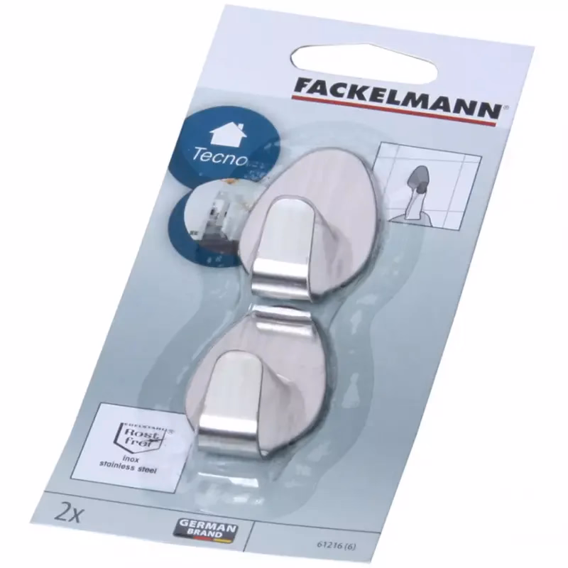 Samolepiace háčiky Inox okrúhle 61216