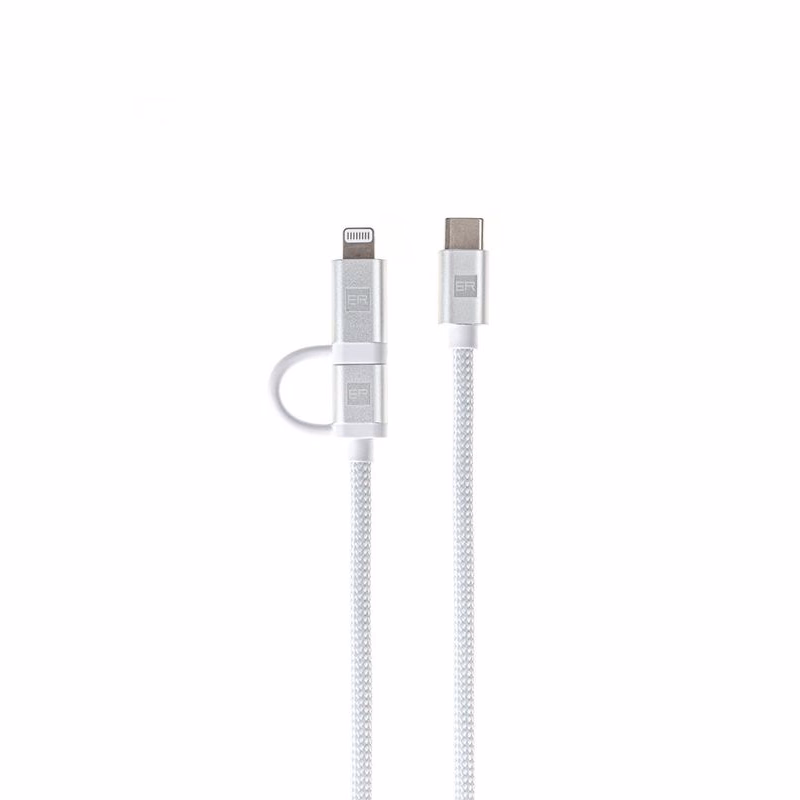 ER POWER Dual Cable USB-C C/L Mfi 200cm white