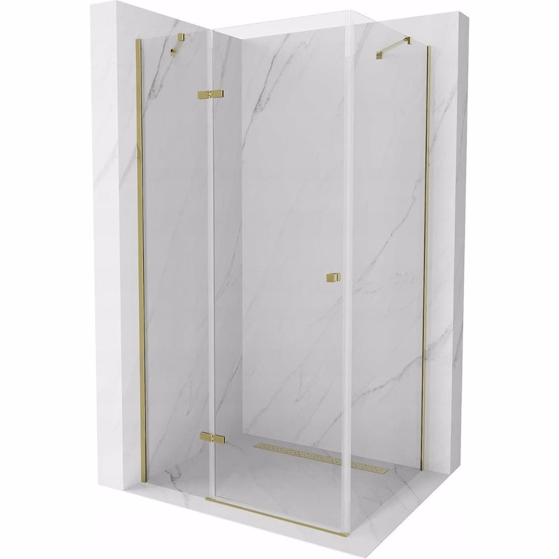 MEXEN/S - Roma sprchovací kút 100 x 80, transparent, zlatá - 854-100-080-50-00 854-100-080--50-00