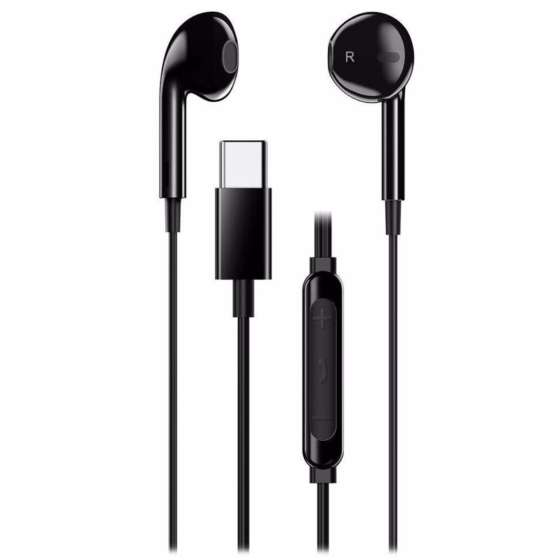 Genius HS-M365 čierny, Headset, drôtový, do uší, mikrofón, ovládanie hlasitosti, USB-C, čierny
