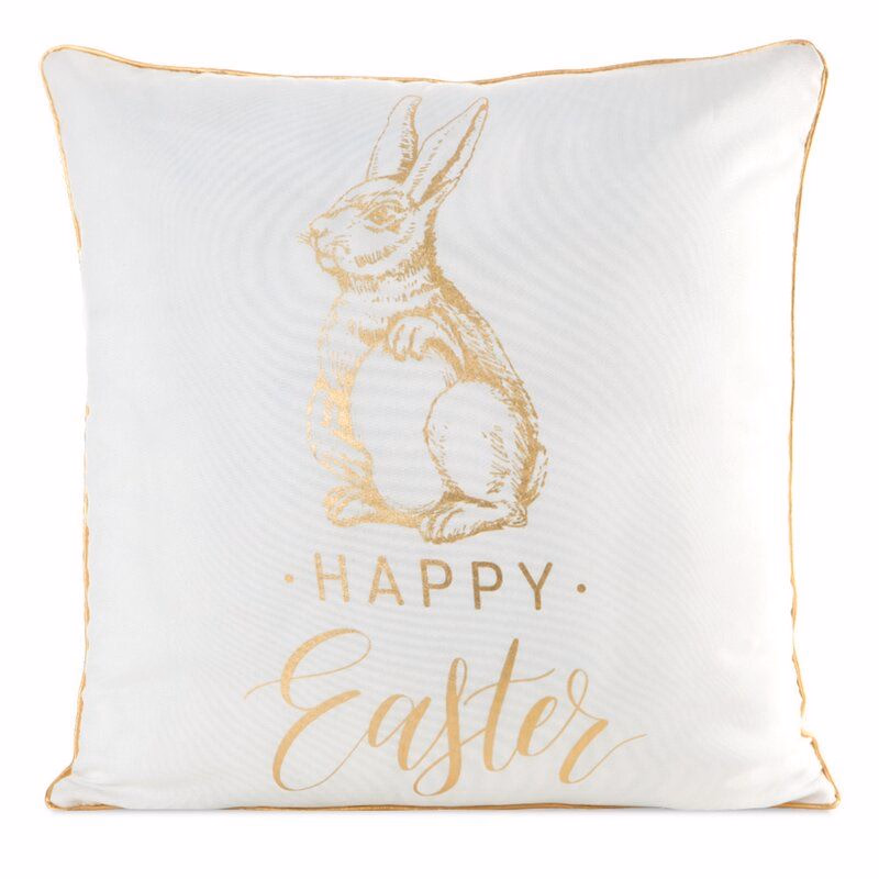 ArtFir Veľkonočná obliečka na vankúš EASTER 43 | biela/zlatá 45 x 45 cm
