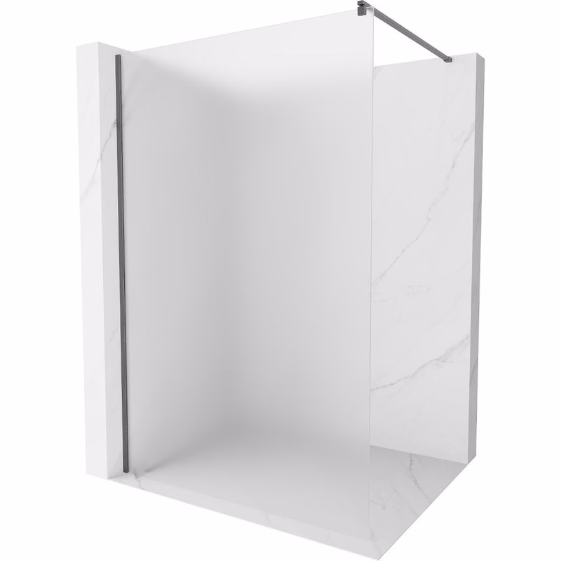 MEXEN/S - Kioto Sprchová zástena WALK-IN 120 x 200, dekor 8 mm, grafit kartáčovaná 800-120-101-66-30