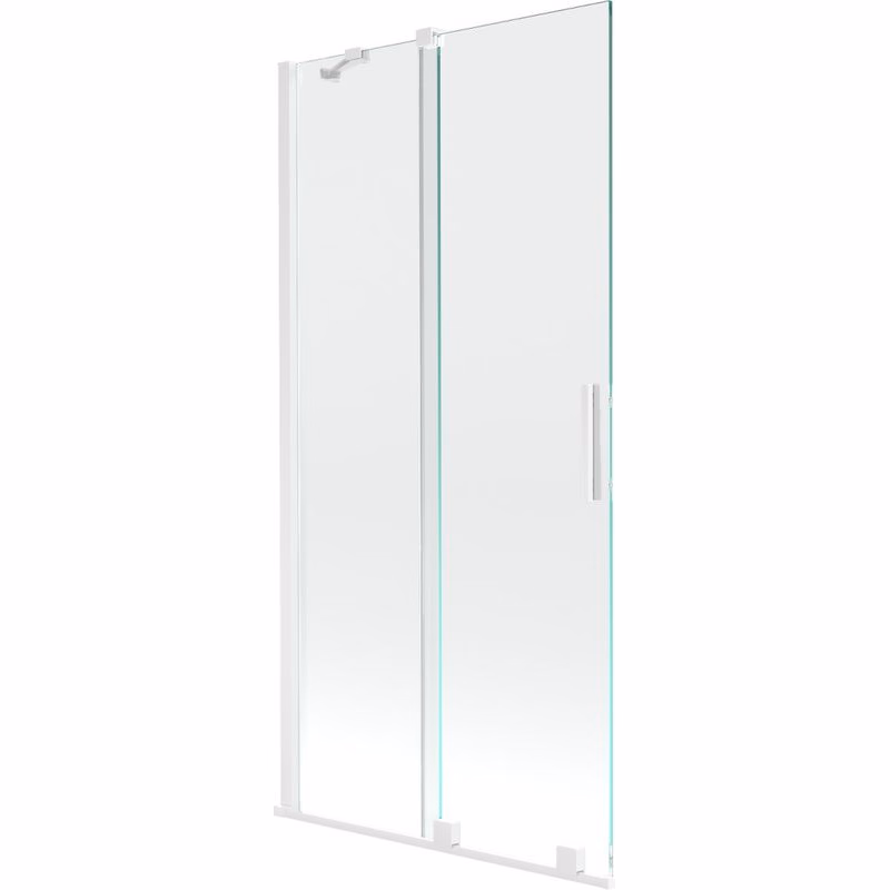 MEXEN/S - Velar Dvojkrídlová posuvná vaňová zástena 90 x 150, transparent, biela 896-090-000-01-20