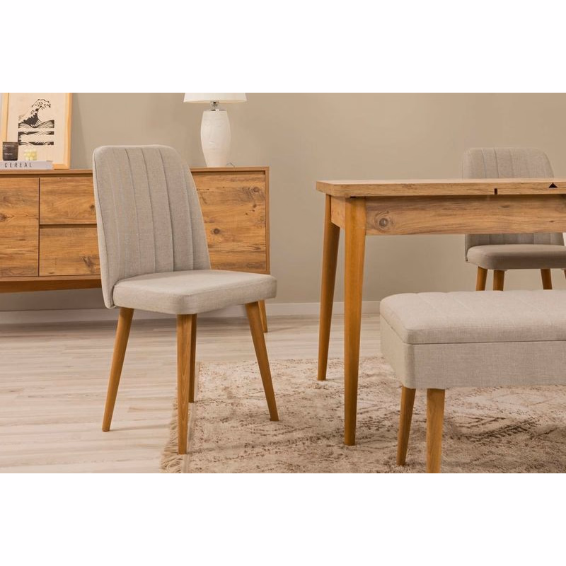 Stolička Vina 1005 - Oak, Cream