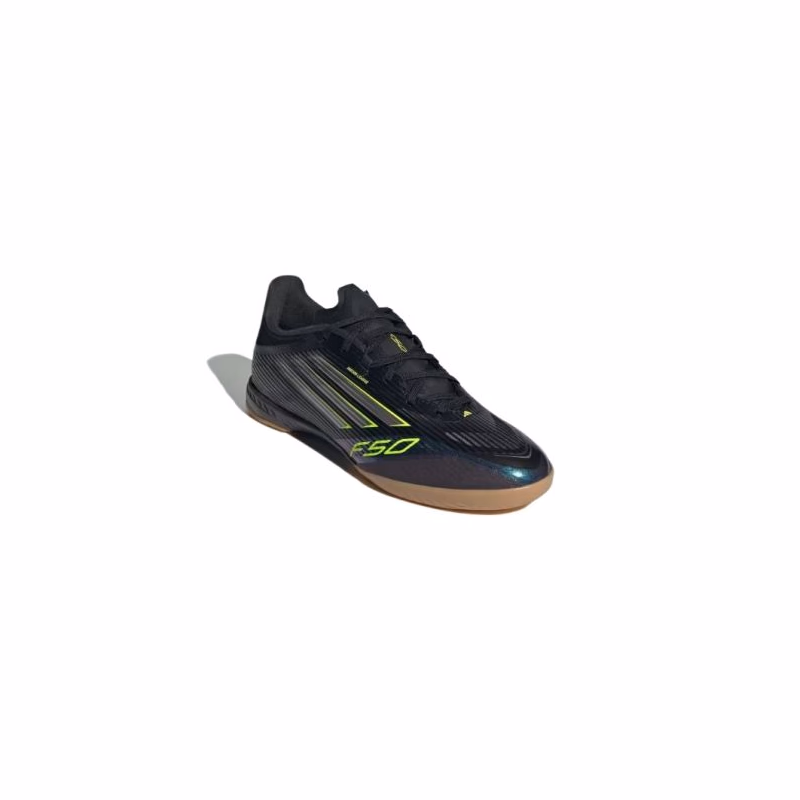 Pánske futbalové kopačky halové ADIDAS F50 League M IC core black iron metallic lucid lemon