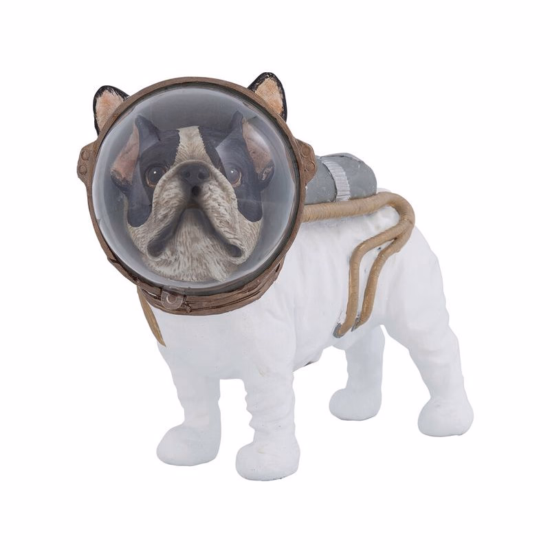 Space Dog dekorácia biela
