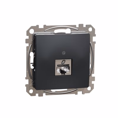 Dátová zásuvka 1xRJ45 kat. 6 STP, Antracit, Sedna Design (Schneider)
