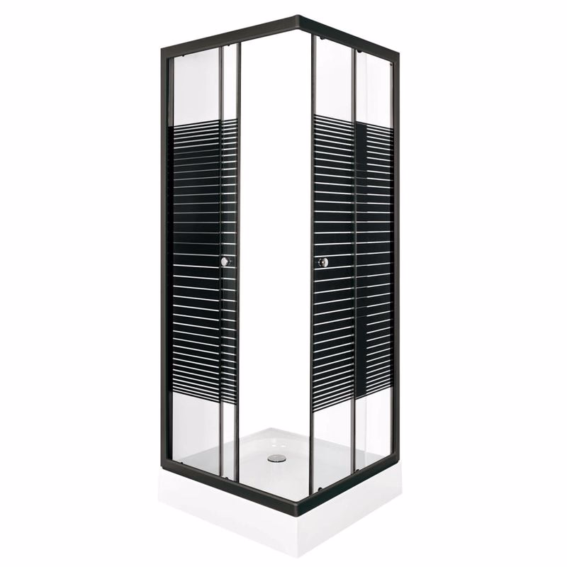 KERRA - Sprchovací kút Pico Black STR 80 s vaničkou 5907548116109