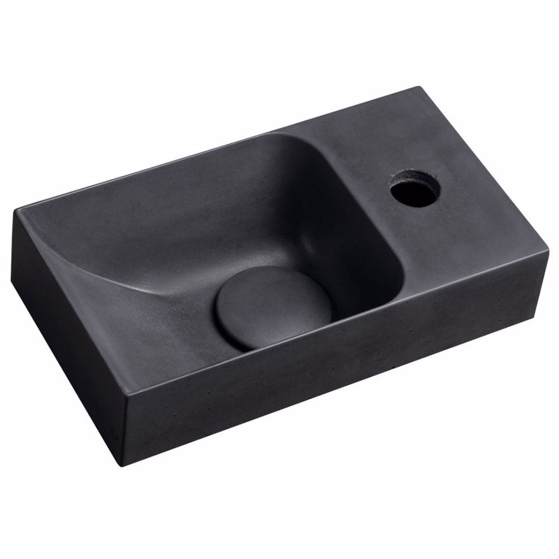 SAPHO - PICCOLINO betónové umývadlo 30,8x17cm, batéria vpravo, antracit mat PK30516