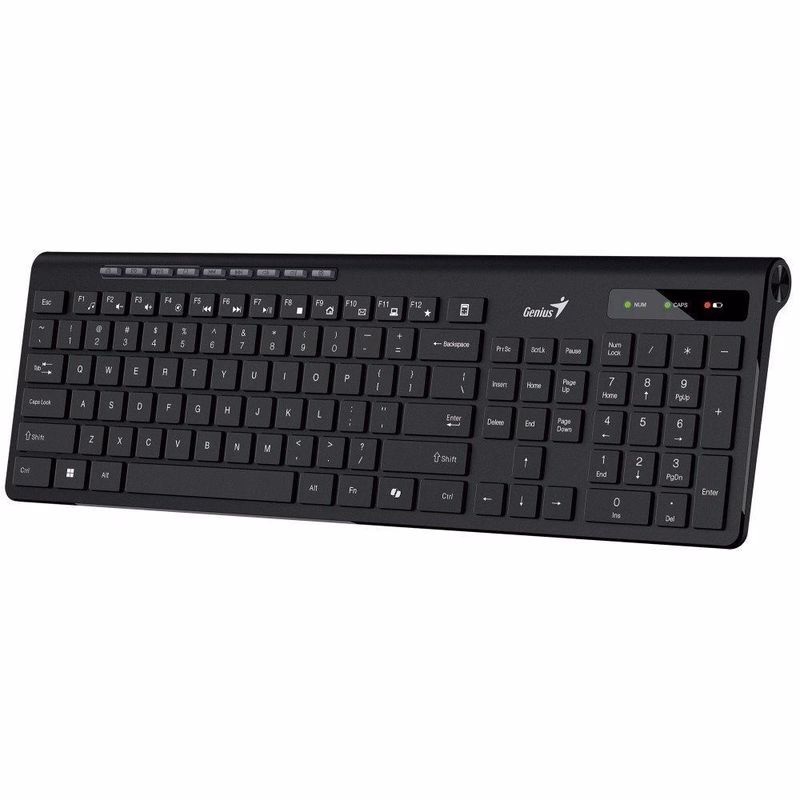 Genius Slimstar 7230 Klávesnica, bezdrôtová, 2,4 GHz, mini USB prijímač, CZ+SK layout, Copilot kláves, čierna