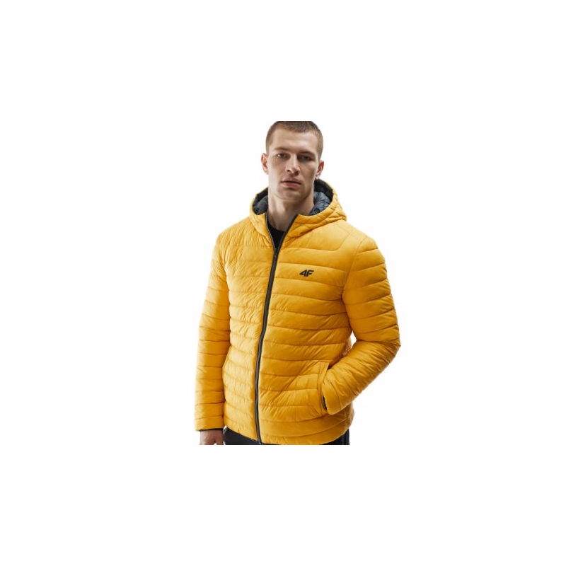 Pánska turistická bunda 4F DOWN JACKET-AW23TDJAM242-20S-DEEP BLACK