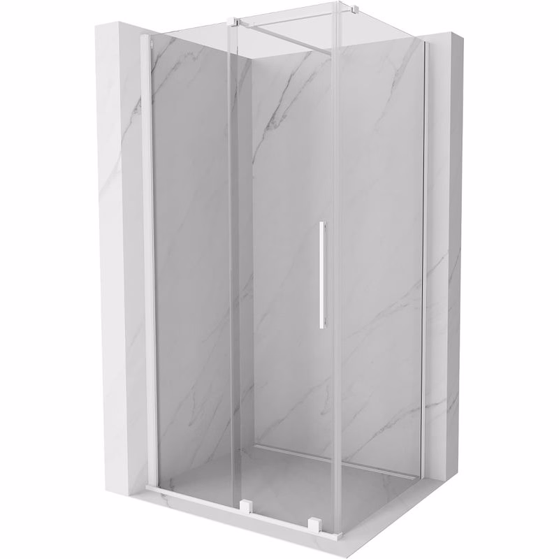 MEXEN/S - Velár sprchovací kút 90 x 100, transparent, biela 871-090-100-01-20