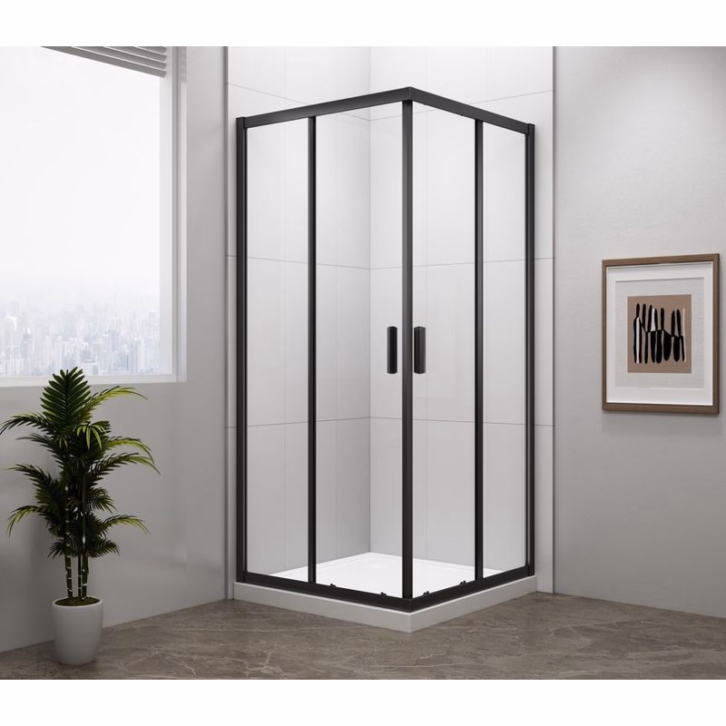 POLYSAN - EASY BLACK štvorcová sprchová zástena 800x800, číre sklo EL5215B