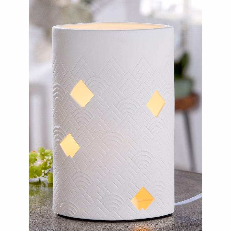 Biela porcelánová stolová lampa "Modern"