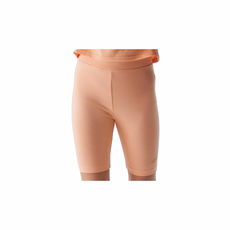 Dievčenské teplákové kraťasy 4F JUNIOR TIGHTS-4FJWSS24TTIGF129-65S-PALE CORAL