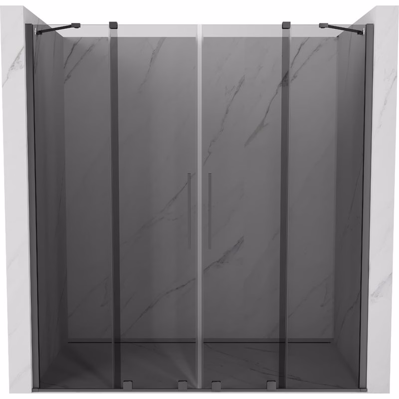MEXEN/S - Velar Duo posuvné sprchové dvere 180, grafit, grafit metal 871-180-000-42-95