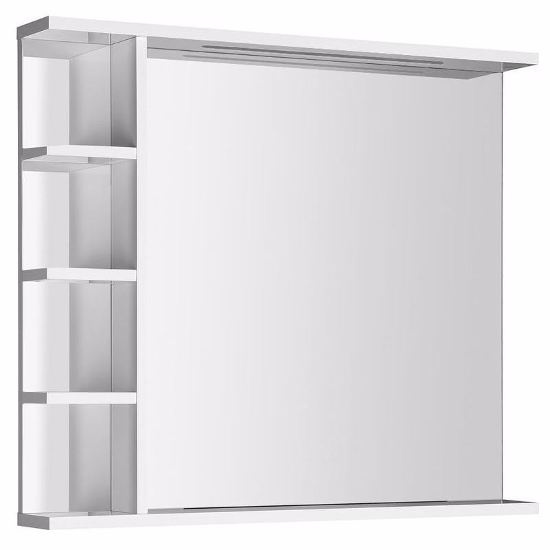AQUALINE - KORIN STRIP zrkadlo s LED osvetlením a poličkami 80x70x12cm KO350S