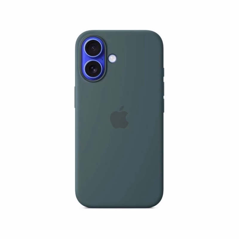 iPhone 16 Plus Silicone Case with MS - Lake Green