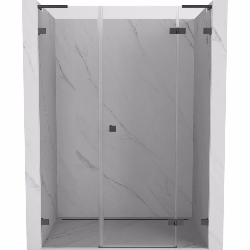 MEXEN/S - Lunar L sprchové dvere krídlové pravé 135, transparent, grafit kartáčovaná 834SL-135-050-66-00-P
