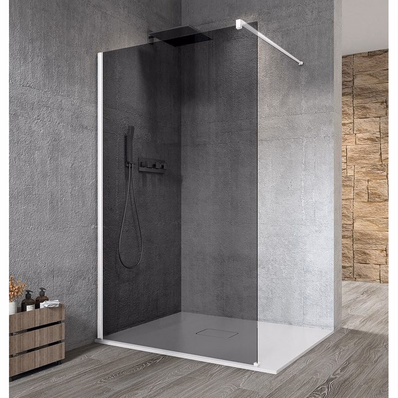 GELCO - VARIO WHITE jednodielna sprchová zástena na inštaláciu k stene, dymové sklo, 900 GX1390GX1015