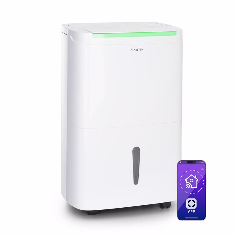 Klarstein DryFy Connect 40 Smart, Odvlhčovač vzduchu, WiFi, Kompresný, 40l/d, 60-70m², Biela