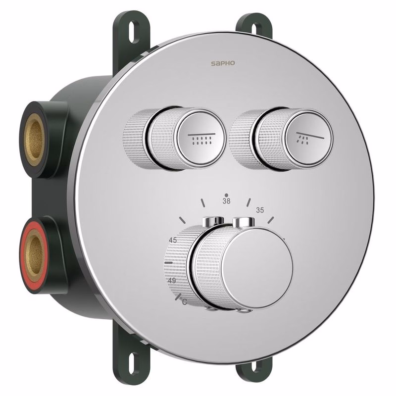 SAPHO - SMART SELECT podomietková termostatická sprchová batéria, box, 2 výstupy, chróm RP032