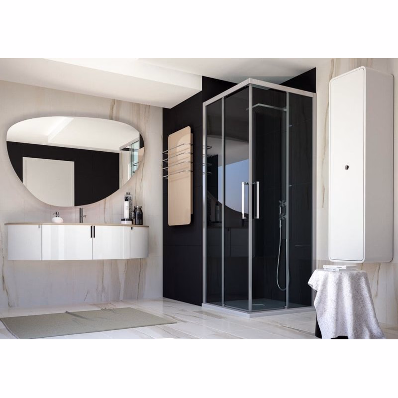 FORTE - sprchovací kút URBAN ESSENCE A1FS - Farba rámu zásteny - Hliník ossidato, Rozmer A - 90, Smer zatváranie - Pravé (DX), Výplň - Číre bezpečnostné sklo - 6 mm, Výška - 200 BEA13DXA1