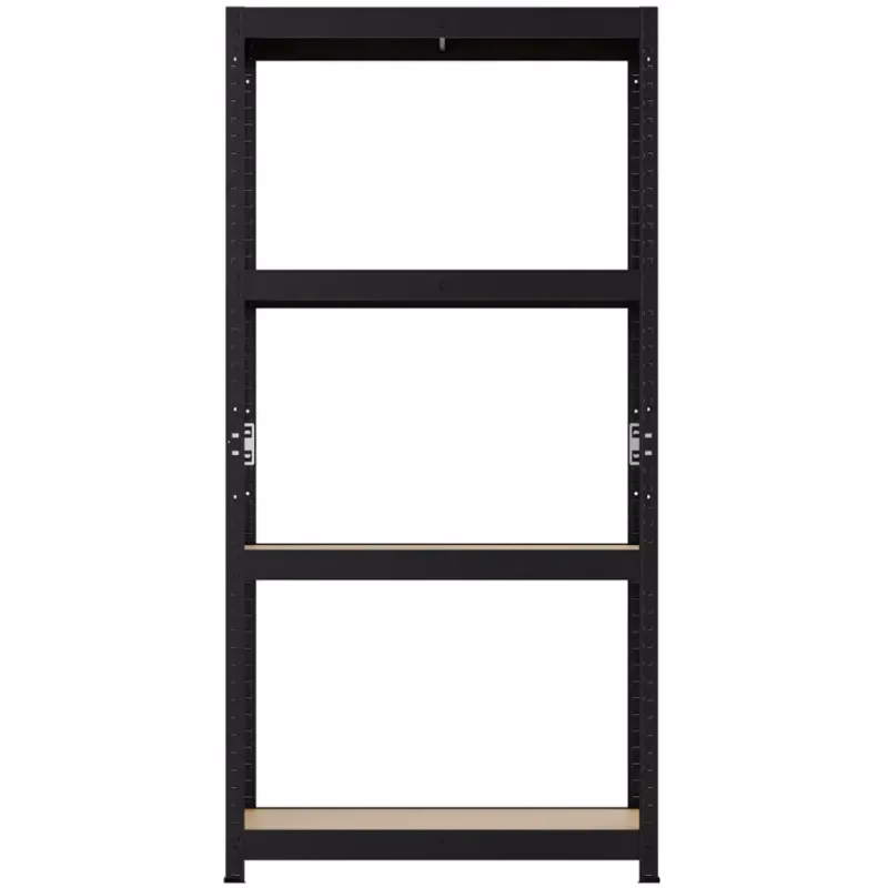 Skladový kovový regál čierna 150x75x30 cm – 4 políc/50 kg