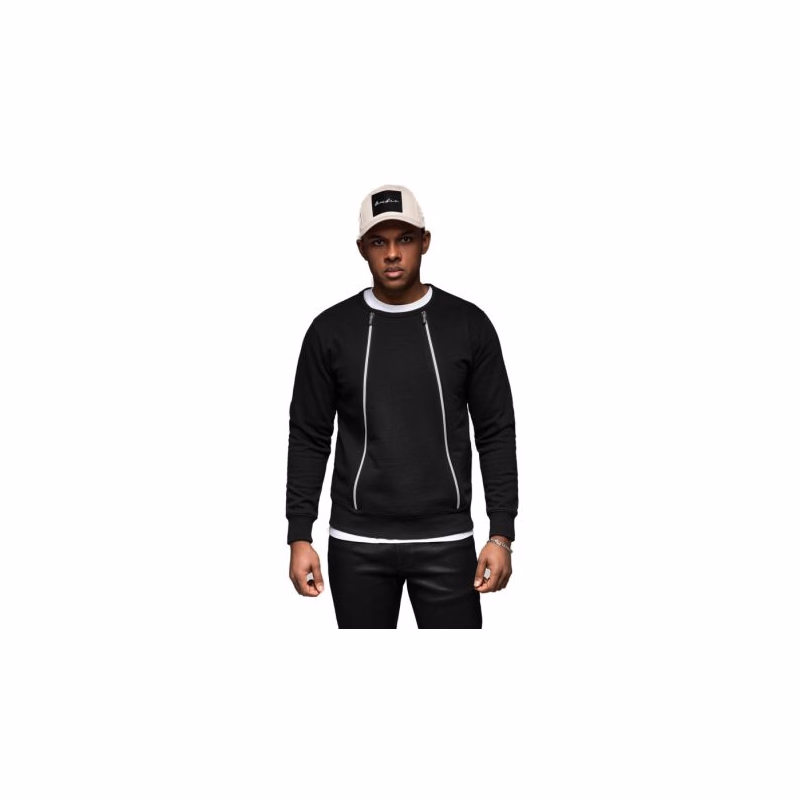 Pánska mikina OMBRE Sweatshirt OM-SSNZ-0187 V-1 black