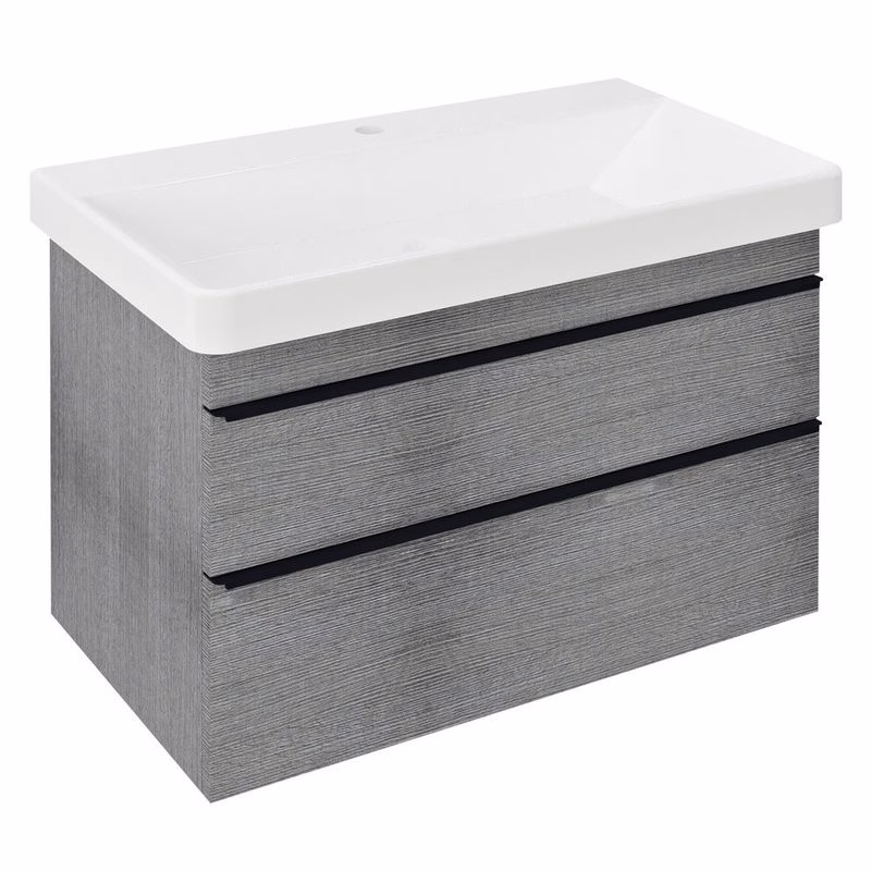 SAPHO - SITIA umývadlová skrinka 75,6x50x44,2cm, 2x zásuvka, dub strieborný SI080-1111