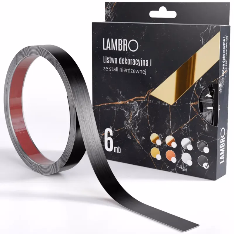 Samolepiaca dekoratívna lišta v rolke 2 cm čierna 6 bm mat