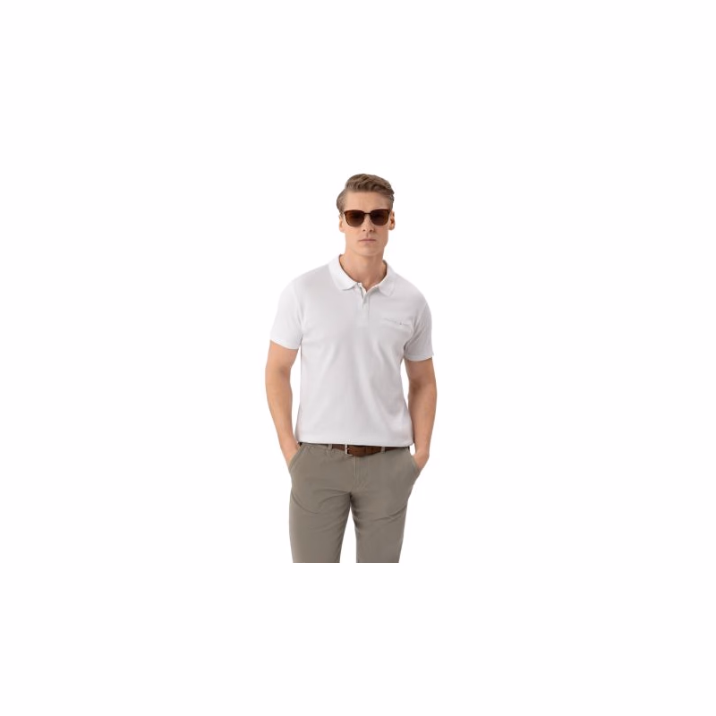 Pánske polo tričko s krátkym rukávom VOLCANO O-MARON WHITE